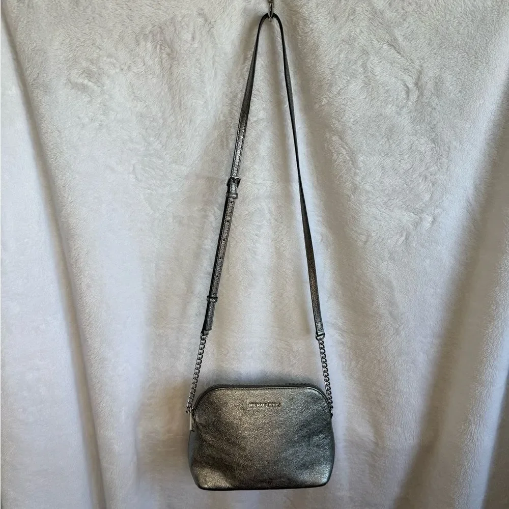 Michael Kors Silver Metallic Crossbody Bag